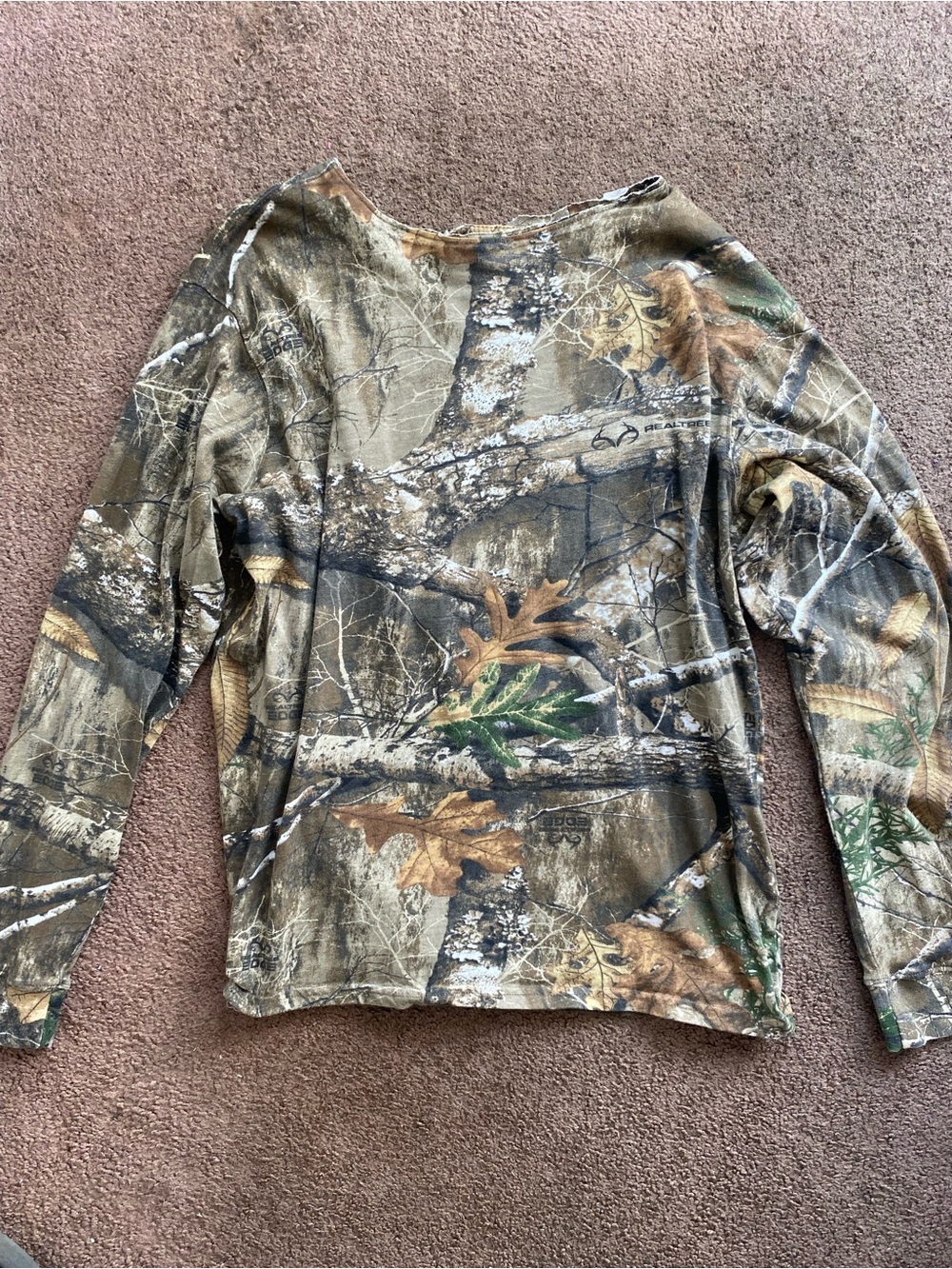 Women’s Camouflage Long Sleeve Top - Brown/Green Camo